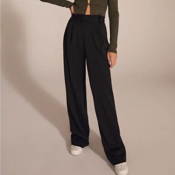 Favorite Daughter Womens The Favorite
Pants Black High Waist Wide Leg 16 NWT - Picture 2 of 8